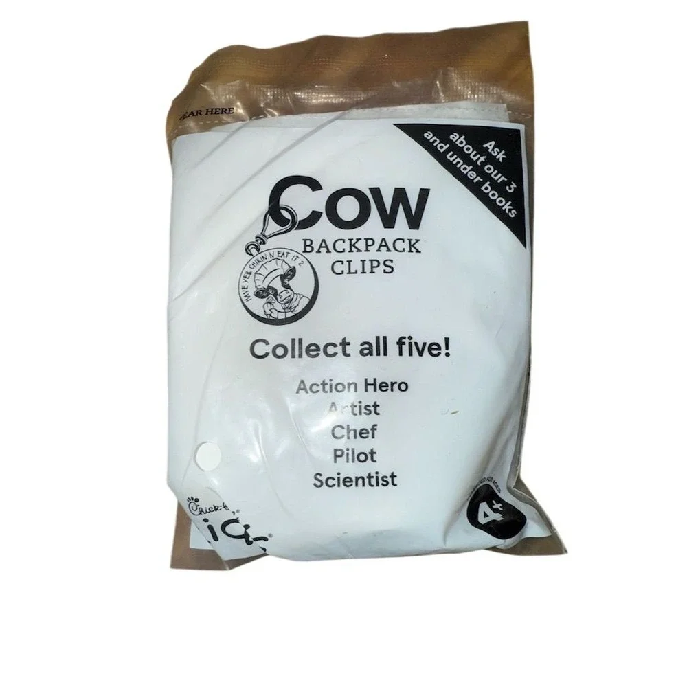 Chick-fil-A 2019 Scientist Cow Plush Backpack Clip‎ Toy
